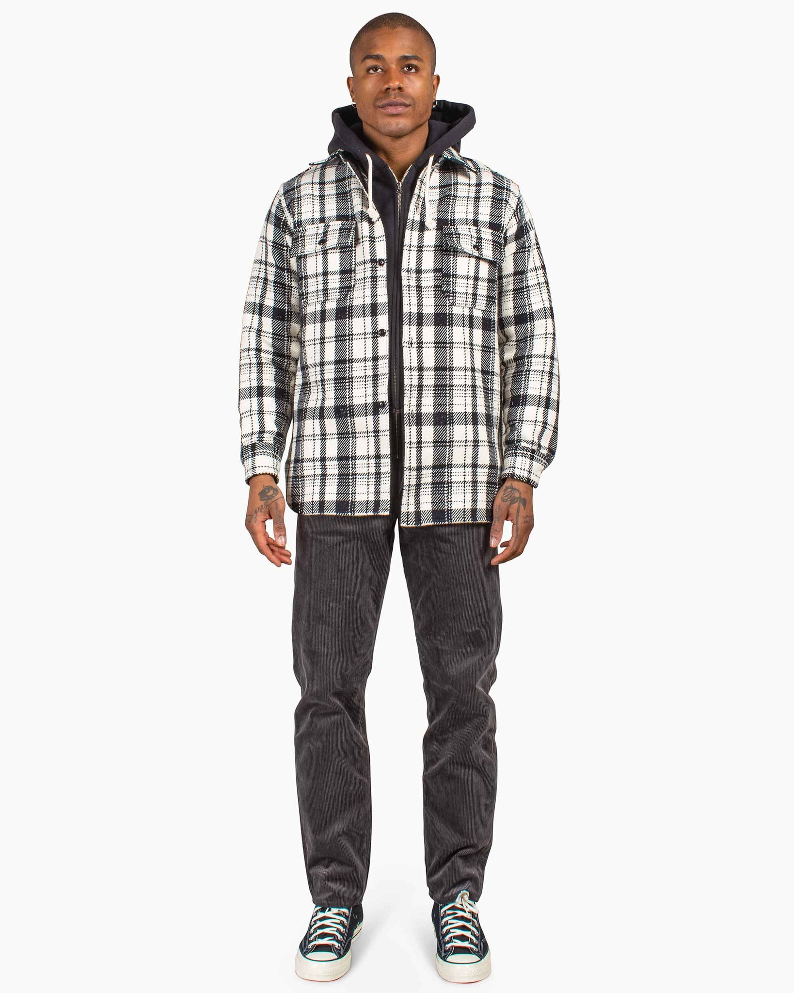 The Real McCoy's MS22101 8HU Heavy Weight Flannel Shirt White