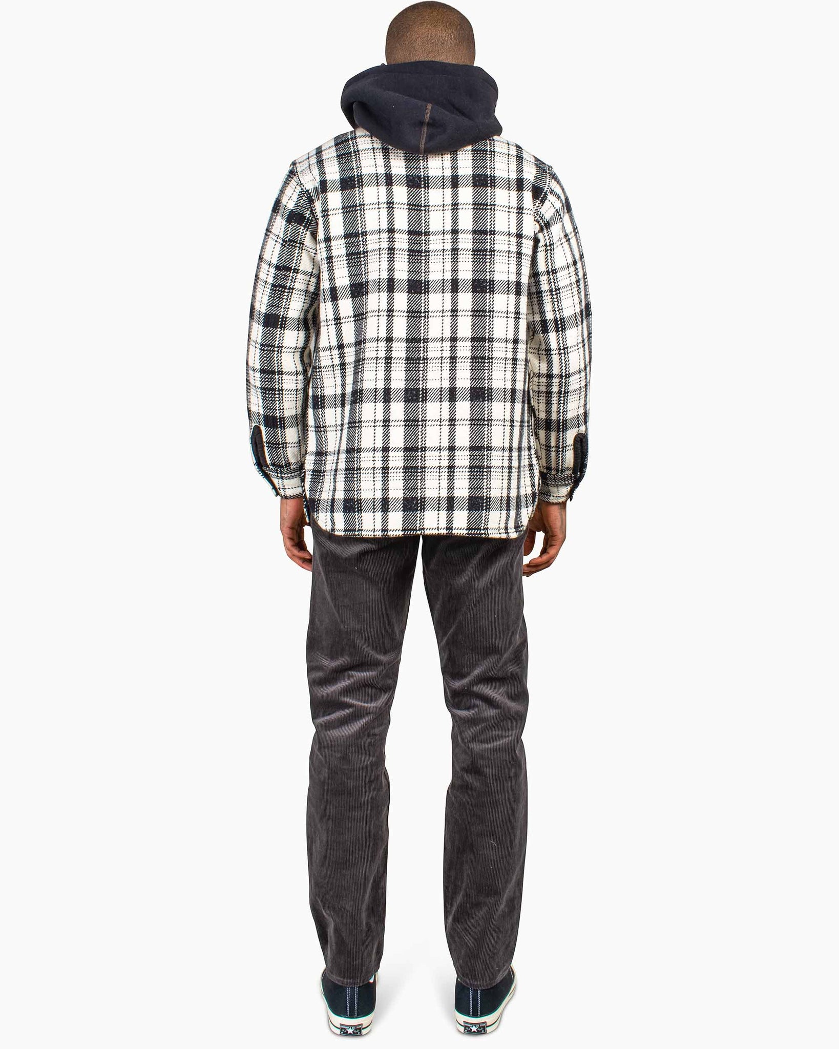The Real McCoy's MS22101 8HU Heavy Weight Flannel Shirt White Back