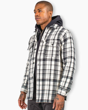 The Real McCoy's MS22101 8HU Heavy Weight Flannel Shirt White Close