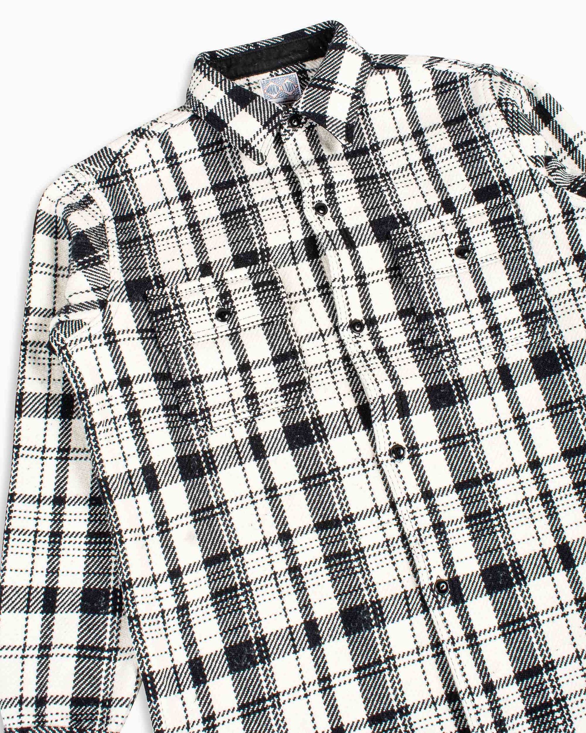 The Real McCoy's MS22101 8HU Heavy Weight Flannel Shirt White Details