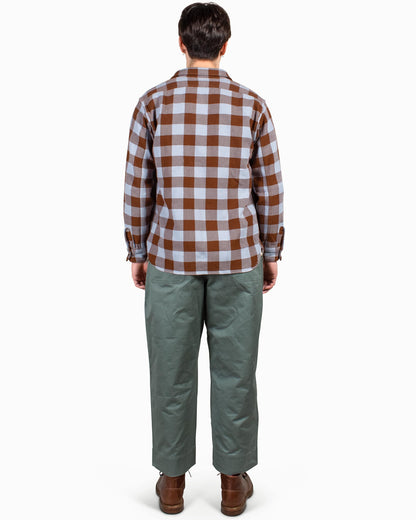 The Real McCoy's MS22104 8HU Buffalo Check Flannel Shirt SaxeBrown Back