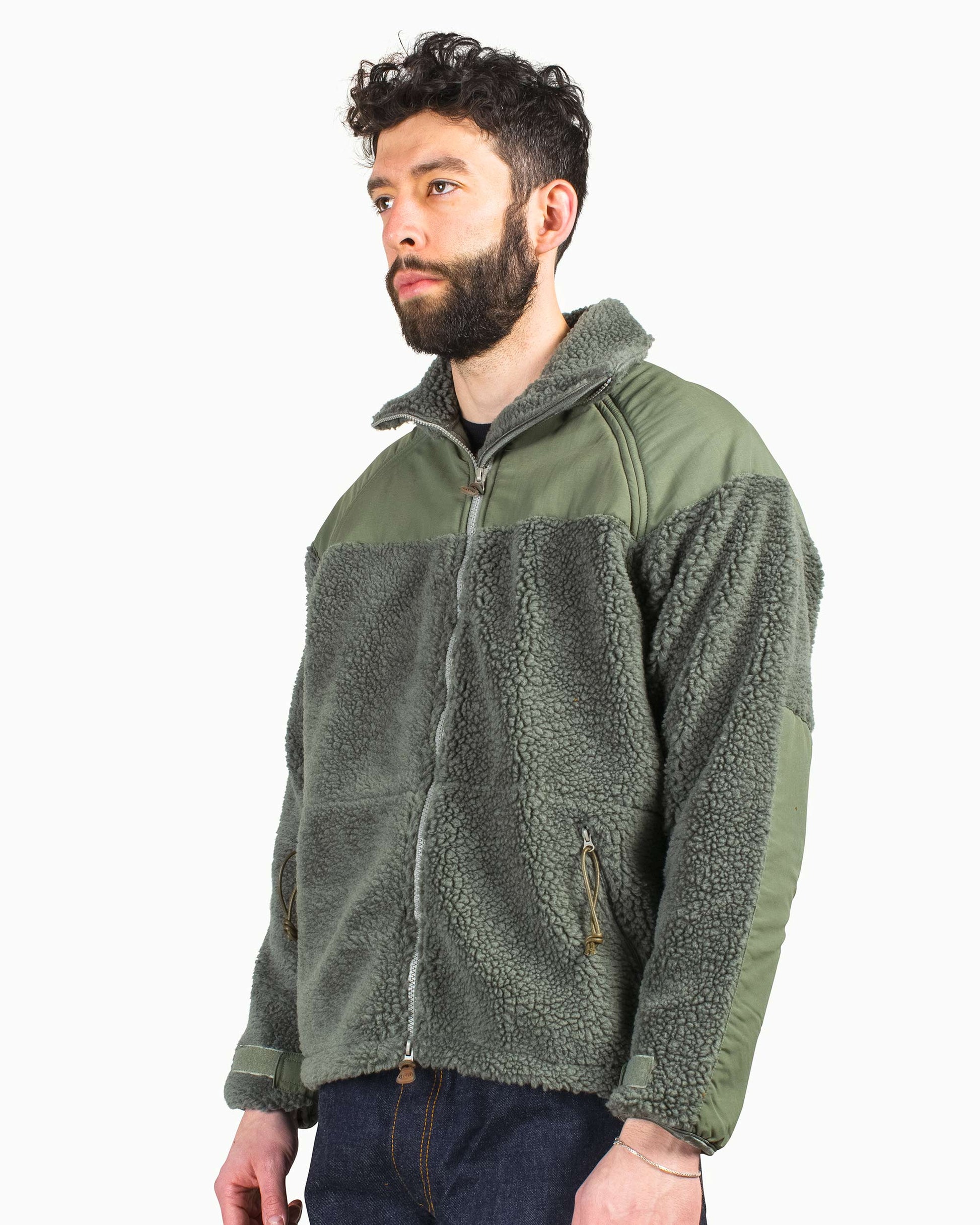 The Real McCoy's MJ22112 Shirt, Cold Weather, Level 3 Sage Green Model Side