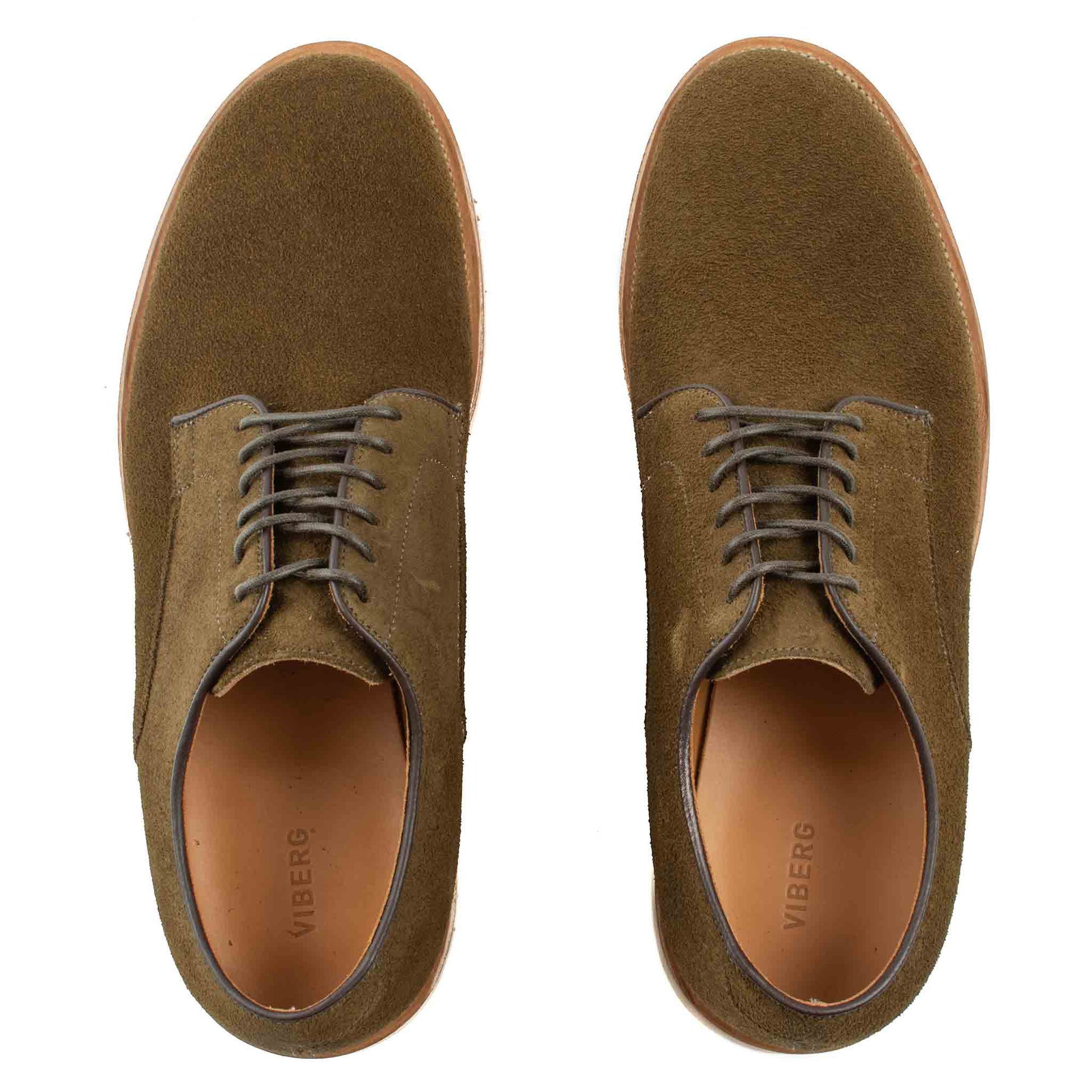 Viberg Mushroom Chamois Roughout Derby Shoe Top