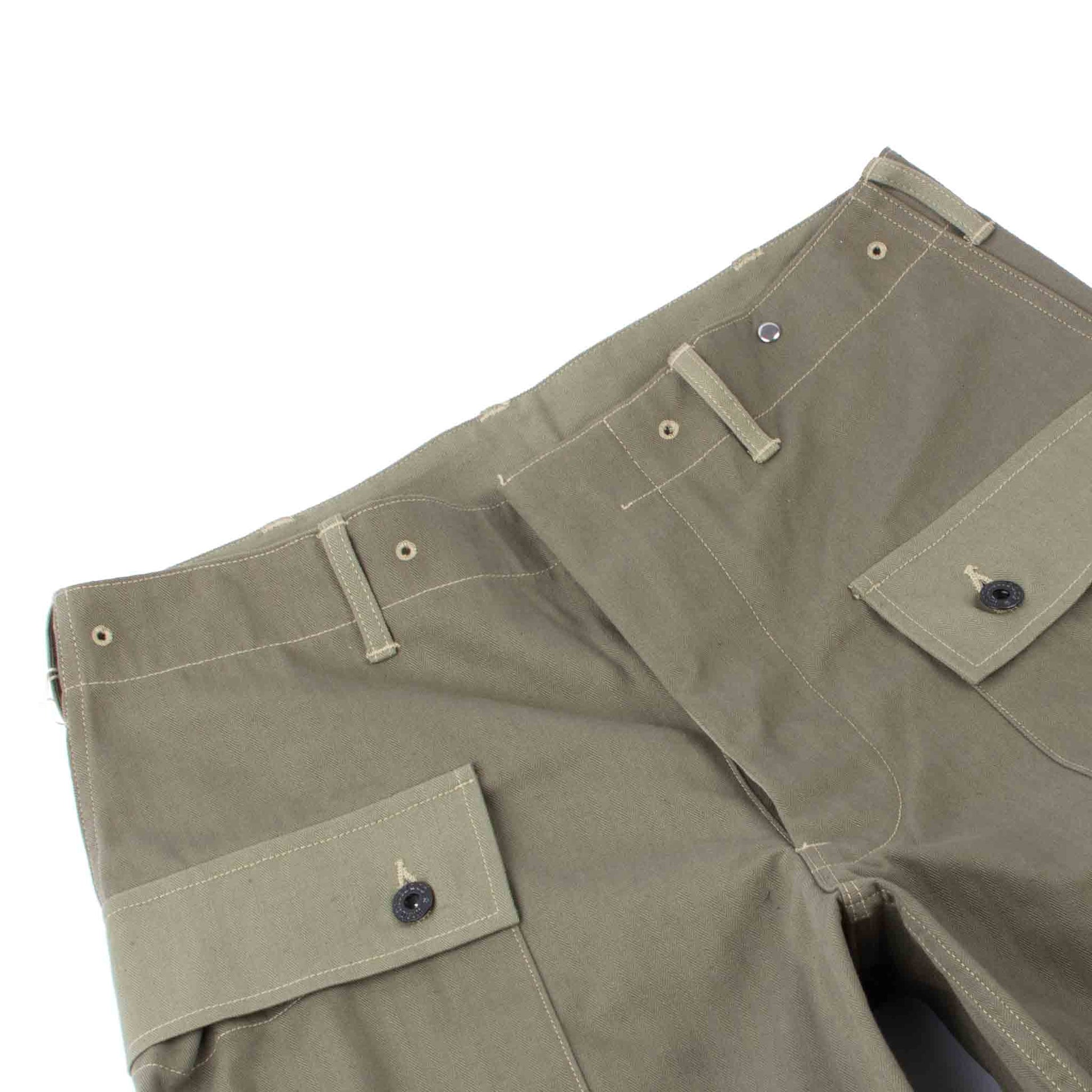 Warehouse Lot. 1097 USMC Herringbone Monkey Pants OD Green Detail