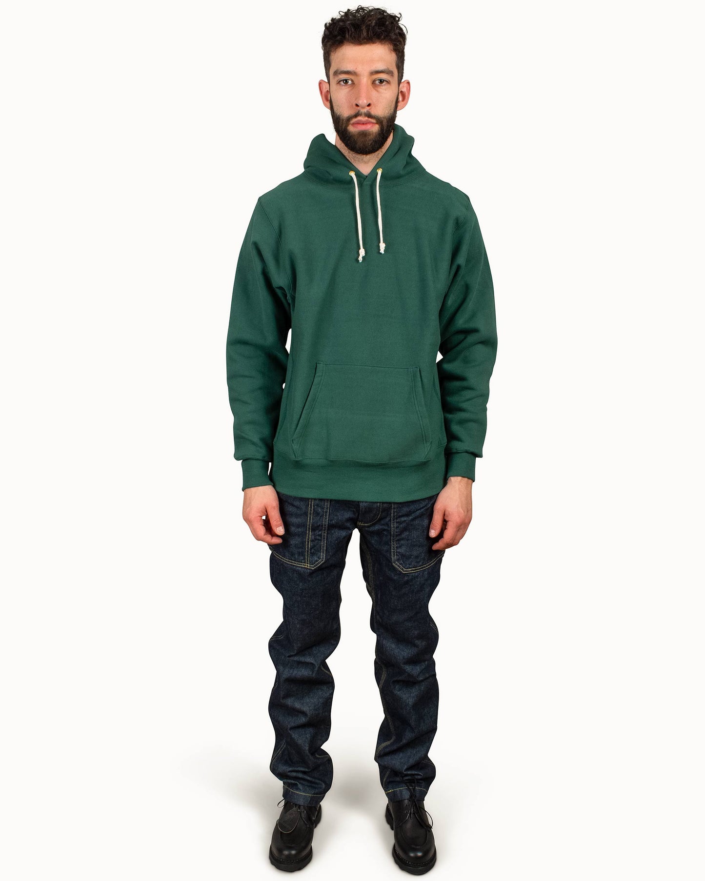 Warehouse Lot. 484 Reverse Weave Hoodie Green Model