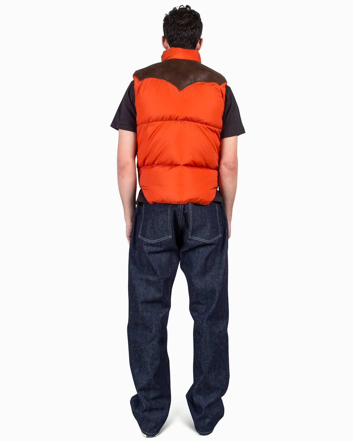 Warehouse x Rocky Mountain Featherbed Nylon Down Vest Brick Back