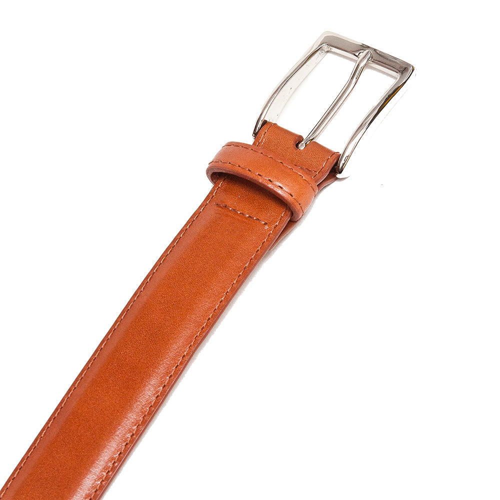 Alden Calf Leather Belt Tan at shoplostfound, detail