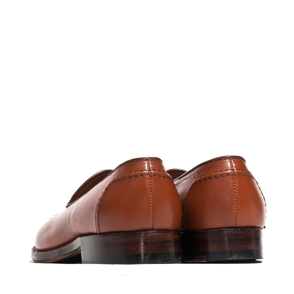 Alden Cognac Lady Calf Slip On With Mocc Stitch at shoplostfound, back