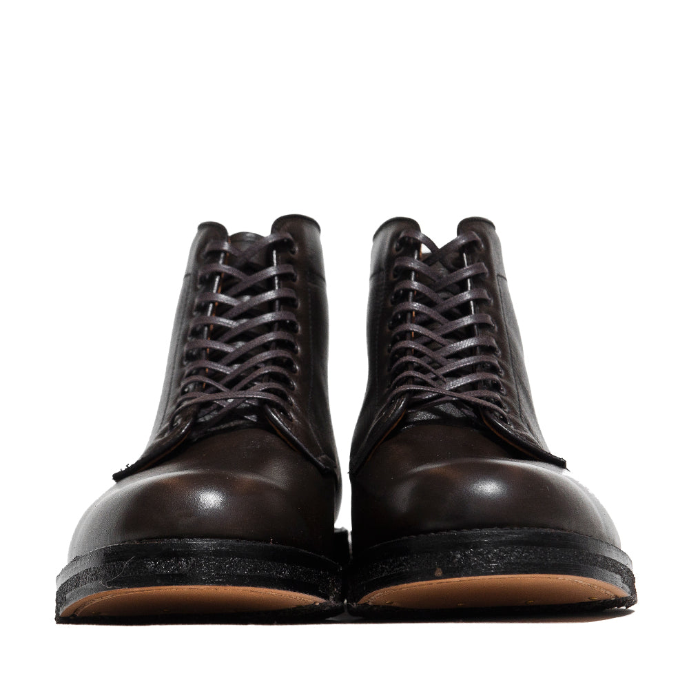 Alden Loden Calf Cordovan Plain Toe Boot with Crepe Sole at shoplostfound, front
