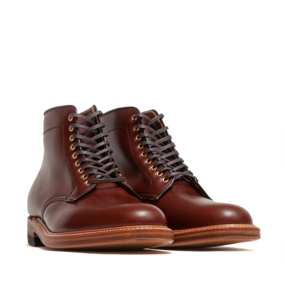 Alden Plain Toe Navy Blucher Boot Annonay Walnut Brown