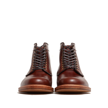 Alden Plain Toe Navy Blucher Boot Annonay Walnut Brown at shoplostfound, front]