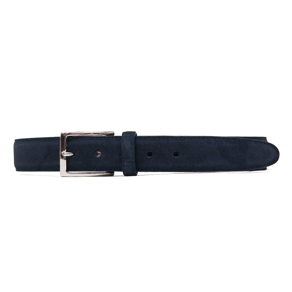 Alden Snuff Suede Belt Navy at shoplostfound, front