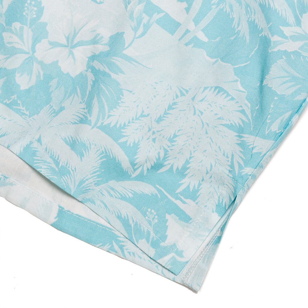 Bather Teal Aloha Camp Shirt at shoplostfound, detail