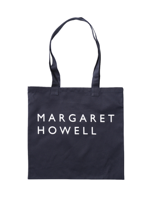 Margaret Howell Logo Bag Cotton Drill Navy Front