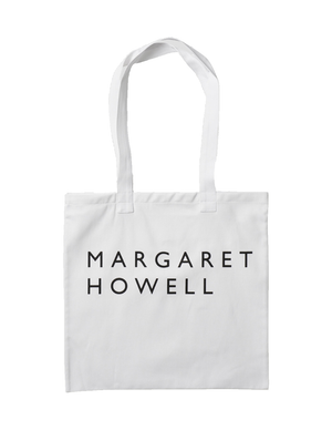 Margaret Howell Logo Bag Cotton Drill White Front