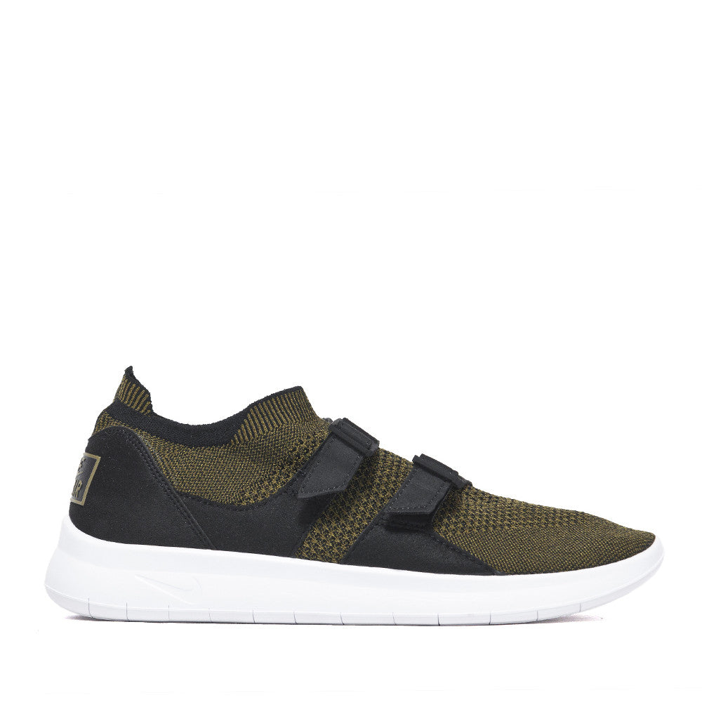 Nike Air Sockracer Flyknit Black/Olive at shoplostfound, side