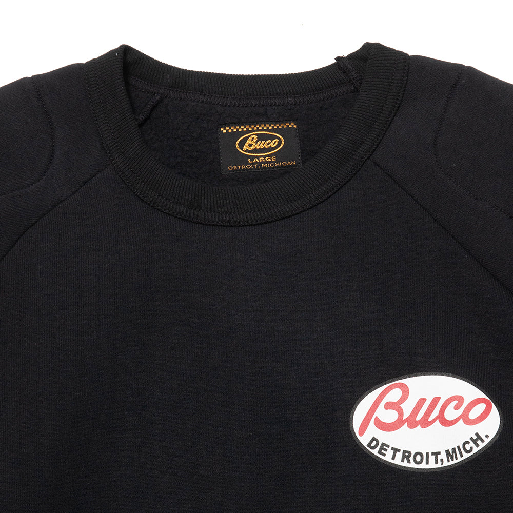 The Real McCoy’s Buco Padded Sweatshirt Black at shoplostfound, neck