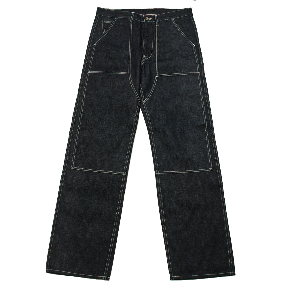 The Real McCoy's 8HU Denim Double-Knee Work Trousers Indigo MP19017 at shoplostfound, front
