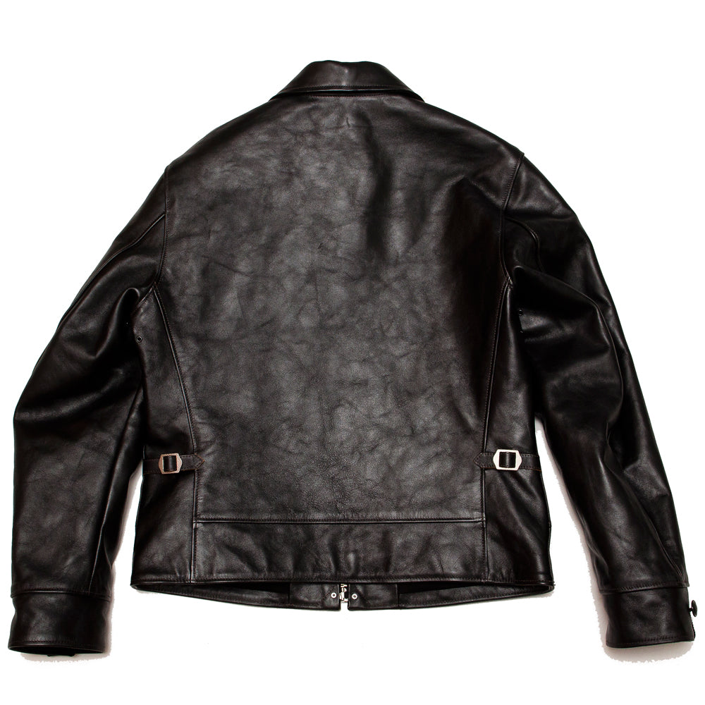 The Real McCoy's MJ19115 30's Leather Sports Jacket / Nelson Black at shoplostfound, back