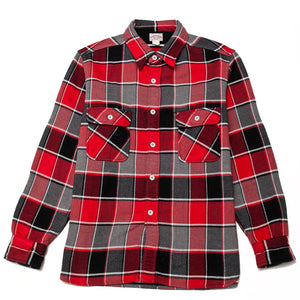 The Real McCoy's MS19105 8HU Napped Flannel Shirt / Tongass Plaid Red at shoplostfound, front