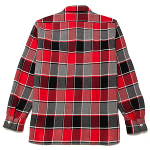 The Real McCoy's MS19105 8HU Napped Flannel Shirt / Tongass Plaid Red at shoplostfound, back