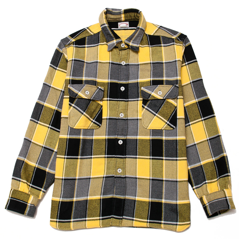 The Real McCoy's MS19105 8HU Napped Flannel Shirt / Tongass Plaid Yellow at shoplostfound, front