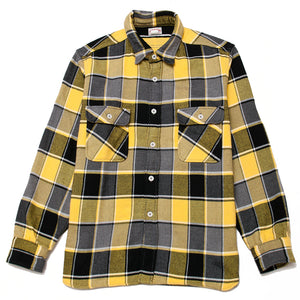 The Real McCoy's MS19105 8HU Napped Flannel Shirt / Tongass Plaid Yellow at shoplostfound, front