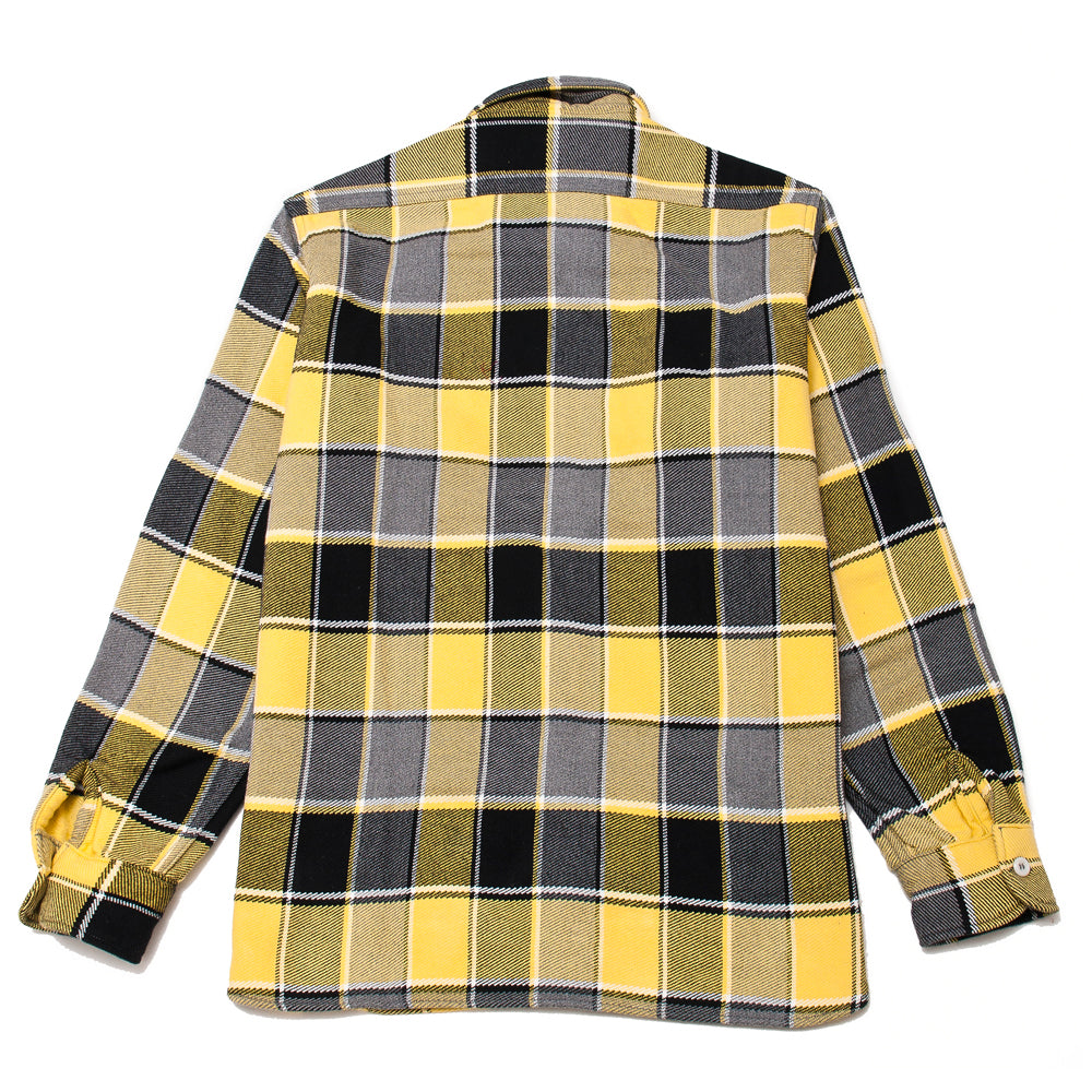 The Real McCoy's MS19105 8HU Napped Flannel Shirt / Tongass Plaid Yellow at shoplostfound, back