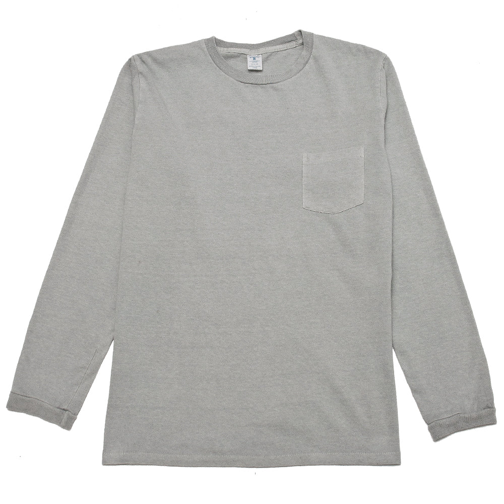 Velva Sheen Pigment Dyed Long Sleeve Pocket T-Shirt Grey at shoplostfound, front