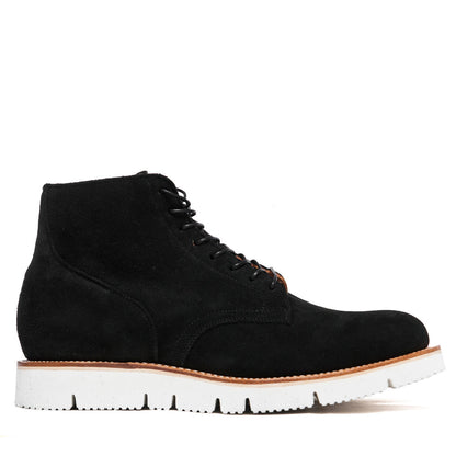 Viberg Black Calf Suede Service Boot at shoplostfound, side