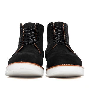 Viberg Black Calf Suede Service Boot at shoplostfound, front
