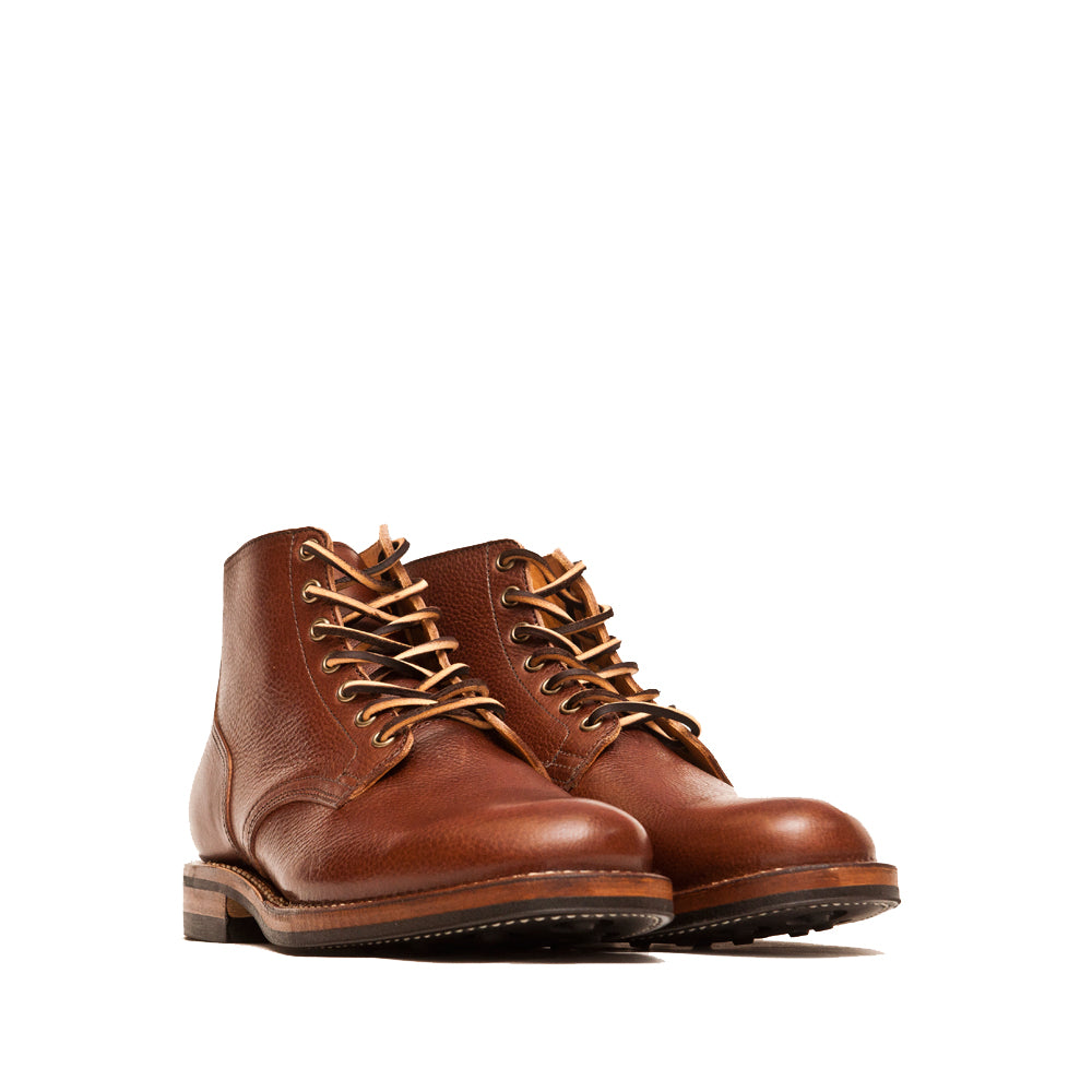 Viberg Brown Tumbled Horsehide Service Boot at shoplostfound, 45