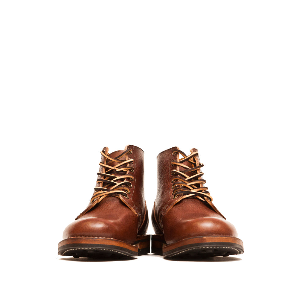 Viberg Brown Tumbled Horsehide Service Boot at shoplostfound, front